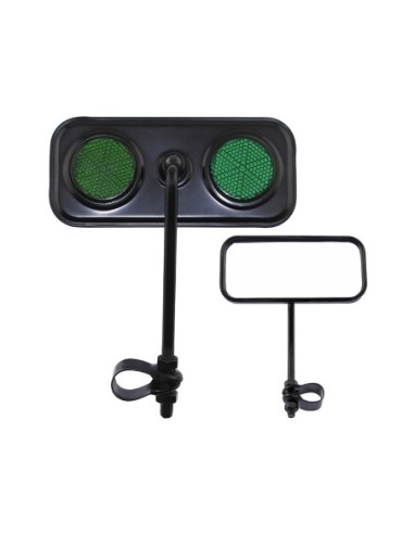 Rectangle Mirror Black Green Reflectors.